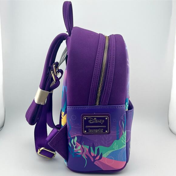 LOUNGEFLY NWT Disney Backpack + Mickey Ears, The Little Mermaid - Picture 13 of 17
